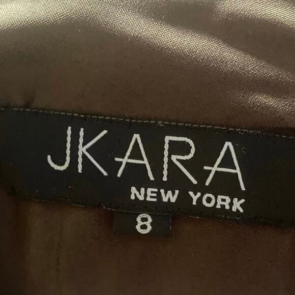 J Kara New York Beaded Evening Gown Dress Size 8 Brown Chiffon Formal Occasion - Picture 5 of 5